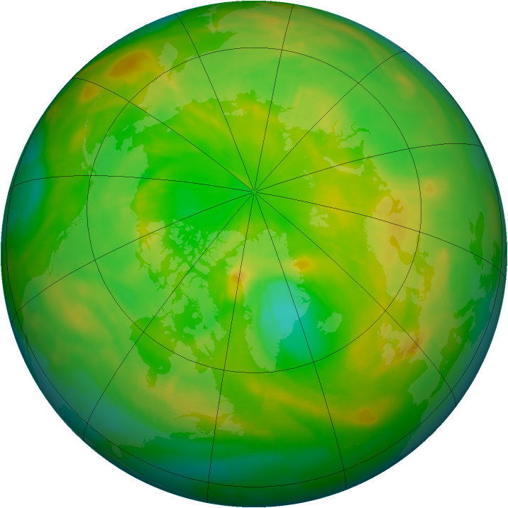 Arctic ozone map for 07 June 2009